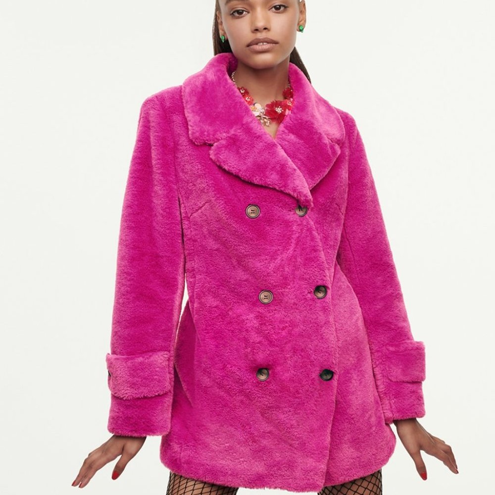 Betsey Johnson-Betseyest Faux Fur Jacket- Small - Picture 2 of 3